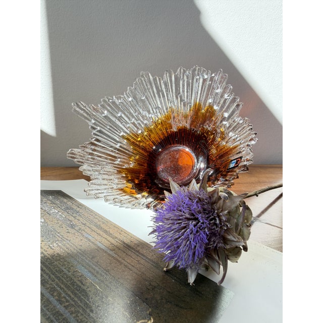 Amber Revontuli Bowl in Ice Glass by Tauno Wirkkala for Humppila, Finland, 1970s For Sale - Image 13 of 18