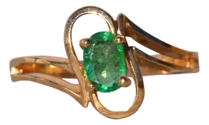 The Mango Tree: Natural Emerald Ring in Yellow Gold