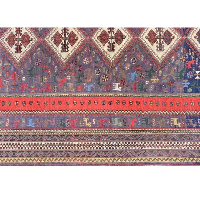 Vintage Persian Sumak Rug For Sale In Chicago - Image 6 of 13