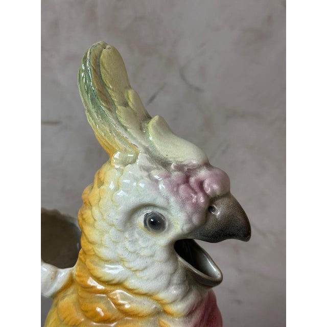 Yellow Vintage Earthenware Pitcher, 1920 For Sale - Image 8 of 12