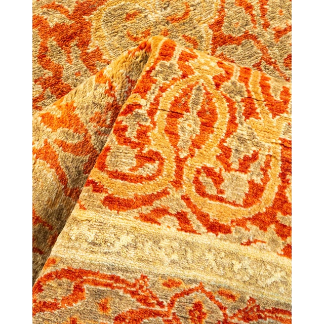 Textile Mogul, One-of-a-Kind Hand-Knotted Area Rug - Orange, 4' 1" x 6' 1" For Sale - Image 7 of 8