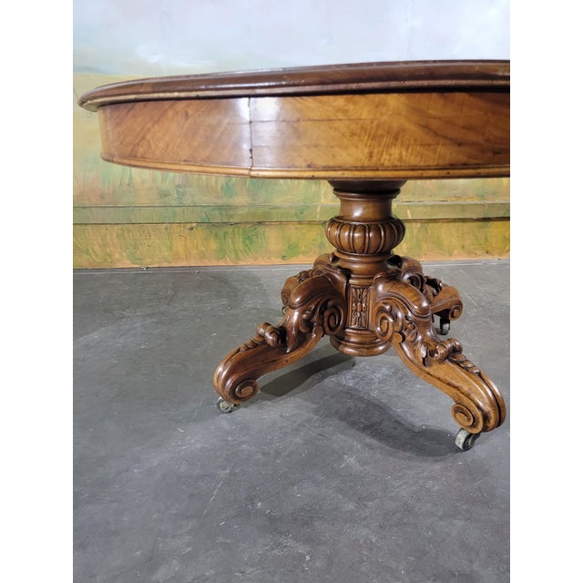 Vintage Table in Walnut with Central Leg For Sale - Image 5 of 11