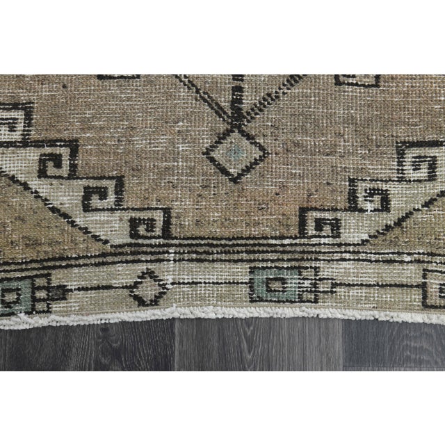 Textile 1970s Vintage Handmade Wool Cotton Turkish Beige Area Rug For Sale - Image 7 of 11
