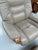 Animal Skin Set of Beige Leather Swivel Recliner Chair and Ottoman from Stressless, 2000s For Sale - Image 7 of 10