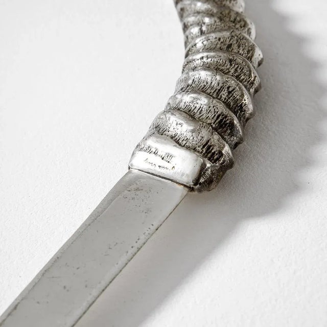 Silver Metal Paper Cutter by Gabriella Crespi, 1970s For Sale - Image 3 of 7