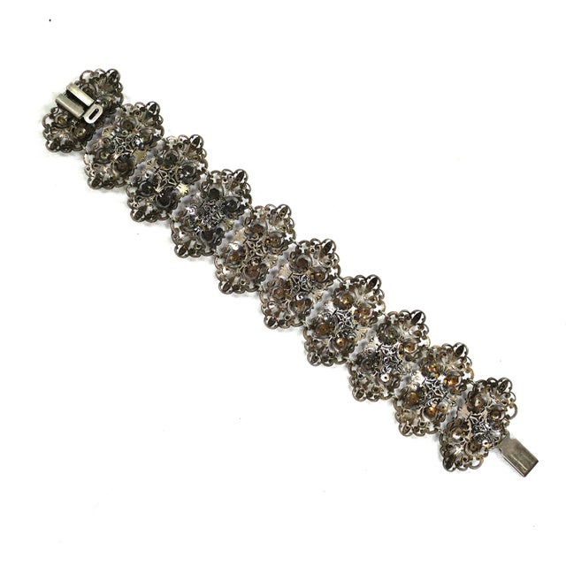 Antique Edwardian Sapphire Vauxhall Glass Bracelet Set 1910s For Sale - Image 9 of 11