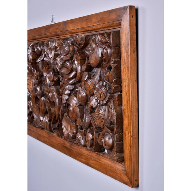 Large Early 20th Century Intricately Hand Carved Walnut Panel For Sale - Image 11 of 11