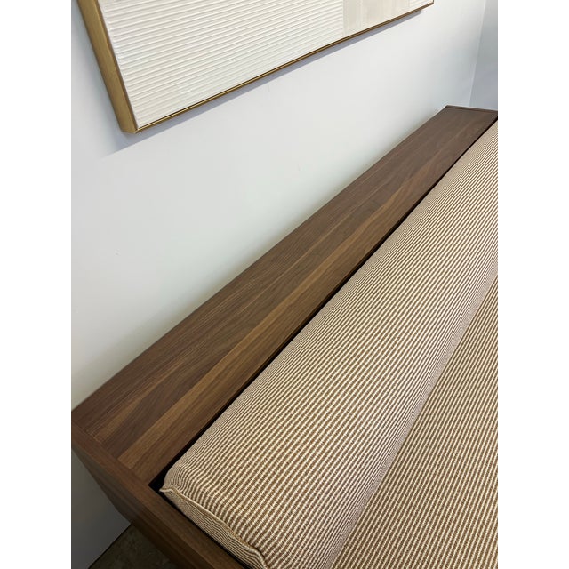 2010s Blu Dot Souvenir Sofa – Walnut Wood Frame With Built-in Display Shelf For Sale - Image 5 of 7