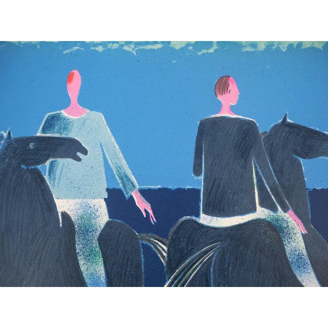 Albert Zavaro, Le trio de cavaliers, Lithograph For Sale - Image 4 of 8