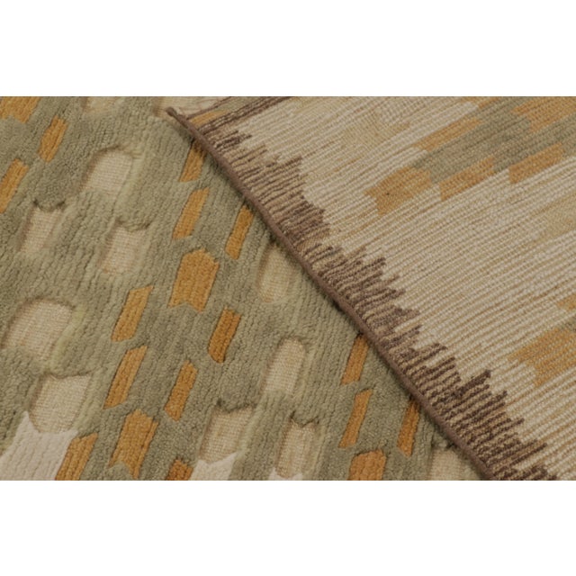 Camel Contemporary Art Deco Style High-Low Wool Rug by Rug & Kilim, India For Sale - Image 8 of 10
