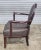 Late 20th Century Oval X-Back Arm Chair Barbara Barry for Baker Furniture Brown Leather Fabric For Sale - Image 9 of 10
