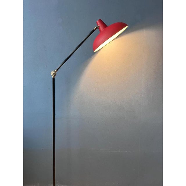 Vintage Red Anvia Floor Lamp by J.J.M. Hoogervorst For Sale - Image 13 of 13