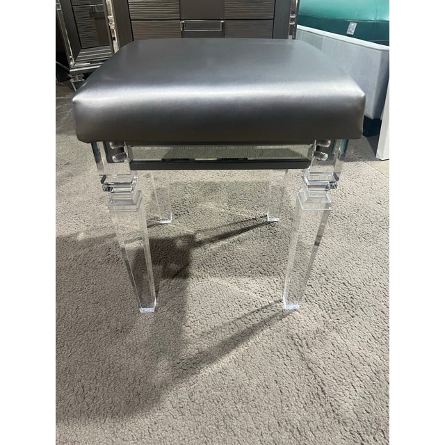 Gray Home Elegance "Tamsin" Vanity With Stool For Sale - Image 8 of 12