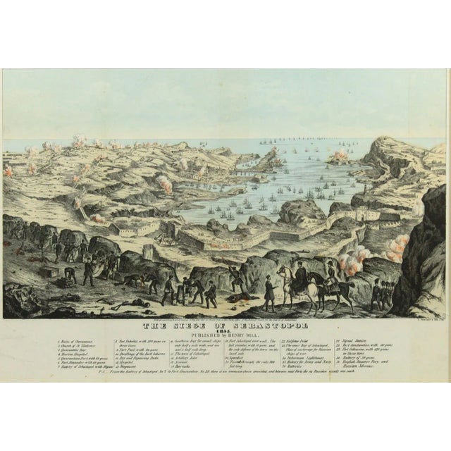 Realism Thomas S. Sinclair (1805-81) Panoramic Siege of Sevastopol 1855 Chromolithograph For Sale - Image 3 of 13