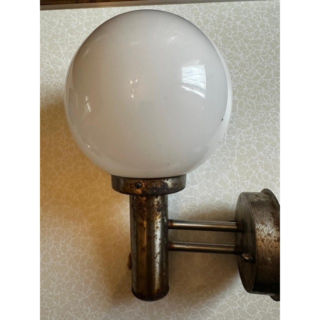 Modernist Wall Sconce in Opaline Glass and Chromed Metal, 1970s For Sale - Image 10 of 18