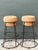 Vintage Cork and Metal Bar Stools - A Pair For Sale In West Palm - Image 6 of 12