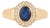 1.12ct Blue Sapphire & Diamond Bezel Chunky Ring 14k Yellow Gold Size 4 For Sale