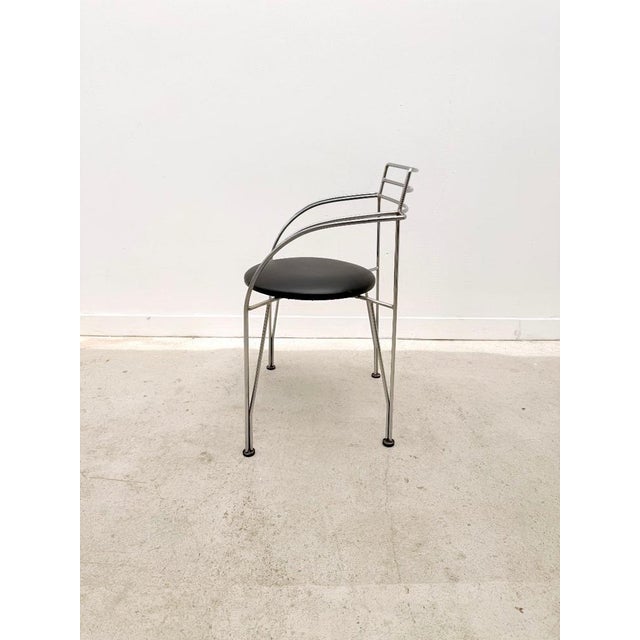Silver Moon Chair in Chrome and Skai by Pascal Mourgue for Fermob, France, 1980s For Sale - Image 4 of 8