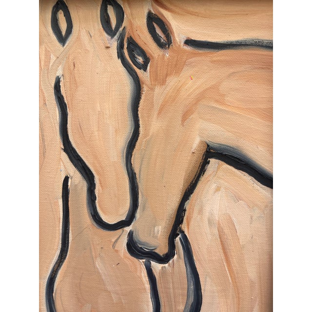 Figurative Original 8”x10” Equestrian Oil Painting in Antique Frame For Sale - Image 3 of 6