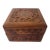 1970's Indian Hand Carved Teak Hinged Jewelry Box For Sale