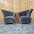 Art Deco Asymmetrical Channel Fan Back Lounge Chairs and Ottoman Newly Reupholstered - 3 Piece Set For Sale - Image 4 of 9