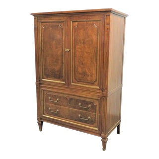 John Widdicomb Italian Style Burlwood and Walnut Chifferobe For Sale