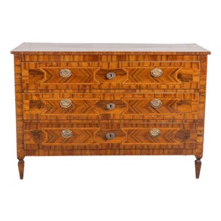 Modenese 18th-century Louis XVI walnut chest of drawers with various woods For Sale
