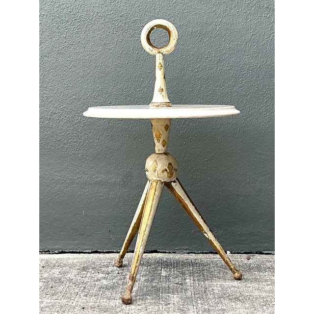 Vintage 1940s Italian Gilt Tipped Side Table For Sale - Image 9 of 12