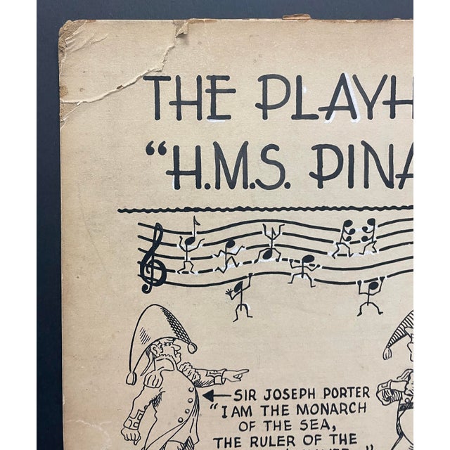1941 HMS Pinafore Painted Lobby Card by Quarles - Nashville Production For Sale - Image 4 of 8