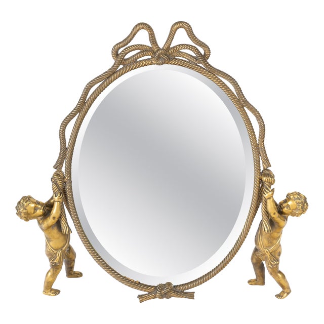 19th Century Gilded Bronze Freestanding Table Mirror For Sale