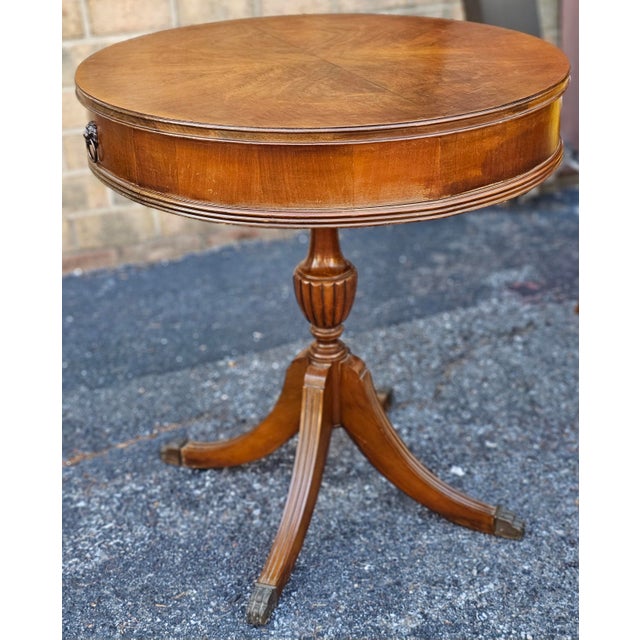 Early 20th Century George III Style Mahogany Two-Drawer Drum Table For Sale In Washington DC - Image 6 of 6
