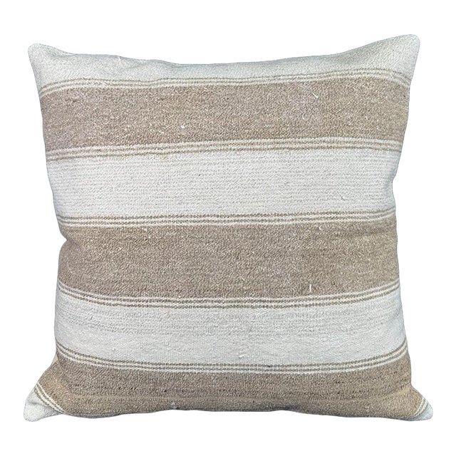 Turkish Hemp Pillow Cushion Natural Beige Brown Pillow Cushion Cover 24x24 For Sale