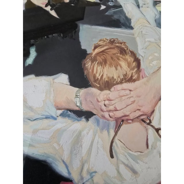 1950s Vintage w.c. Painting Mid Century Glamour Girl Client For Sale In Boston - Image 6 of 11