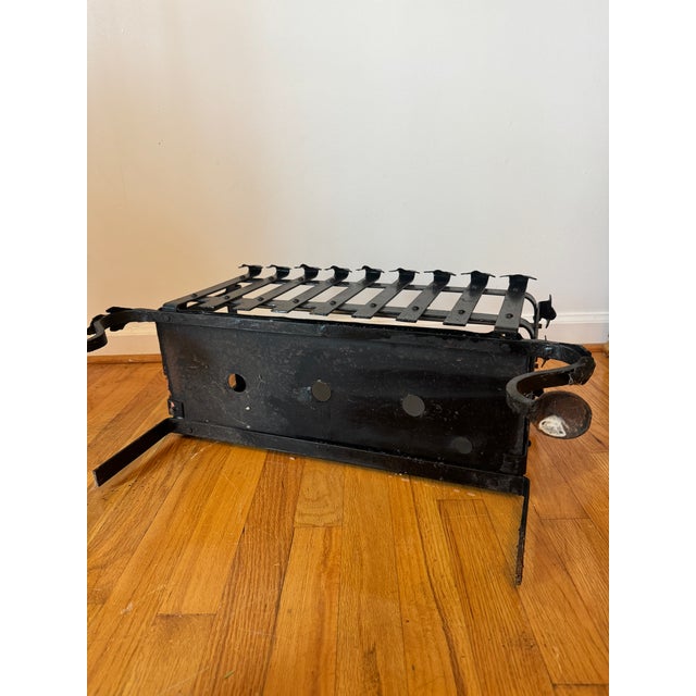 Antique Victorian Wrought Iron Fireplace Fire Basket For Sale - Image 4 of 12