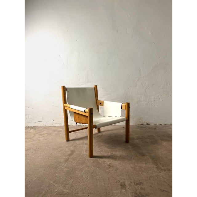 Safari Armchair in White Leather by Ibisco, Italian, 1970s For Sale - Image 16 of 16