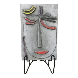 Modern Metal Face Sculpture For Sale