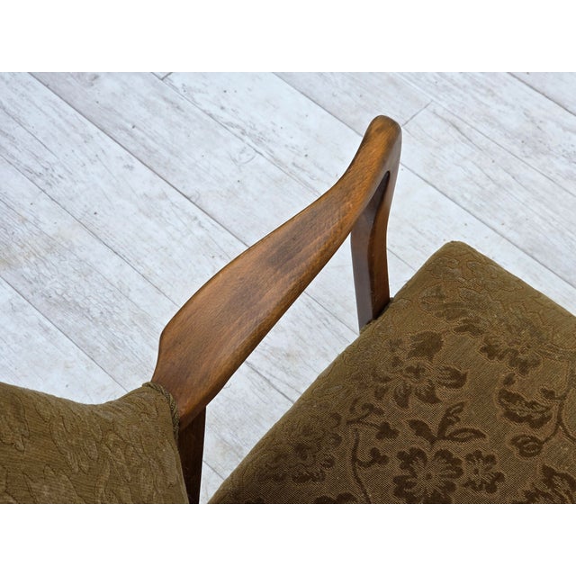 Vintage Danish Armchair in Furniture Wool and Beech Wood, 1960s For Sale - Image 16 of 17