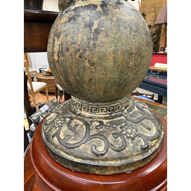 Bronze Late 19th Century Rare Bronze Asian Sculpture of Majestic Horse on Hind Legs For Sale - Image 8 of 11