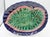 Circa 1880s pair of majolica begonia leaf sweetmeat dishes, English. Scalloped cobalt bordered. Each decorated with a...
