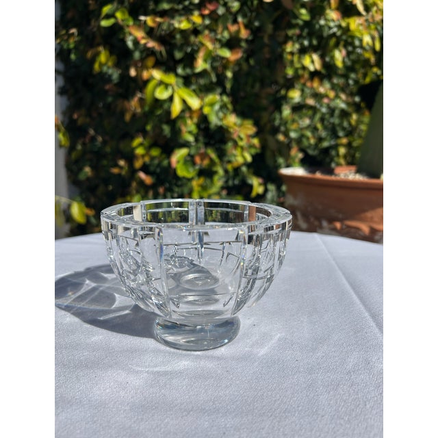 Mid 20th Century Vintage Ovefors Crystal Pedestal Bowl For Sale - Image 5 of 14
