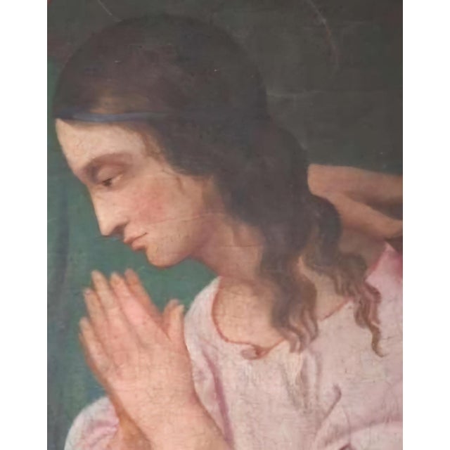 Baroque Saint Anne Teaching the Virgin to Read, 1800s, Oil on Canvas, Framed For Sale - Image 3 of 7