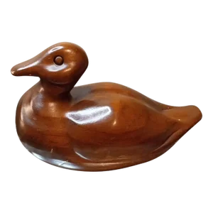 Signed Dave Butz 1982 Wooden Decoy Duck Figurine