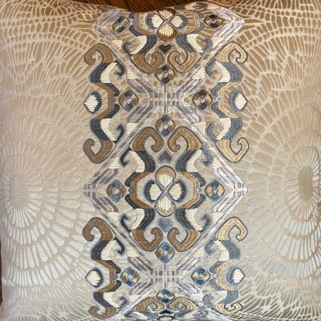 Beacon Hill “Ammolite Silver Gold” 22” Pillows -A Pair For Sale In Greensboro - Image 6 of 8