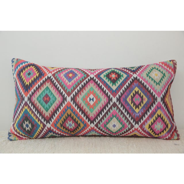 Colorful Ikat Lumbar Pillow Cover For Sale In Raleigh - Image 6 of 6