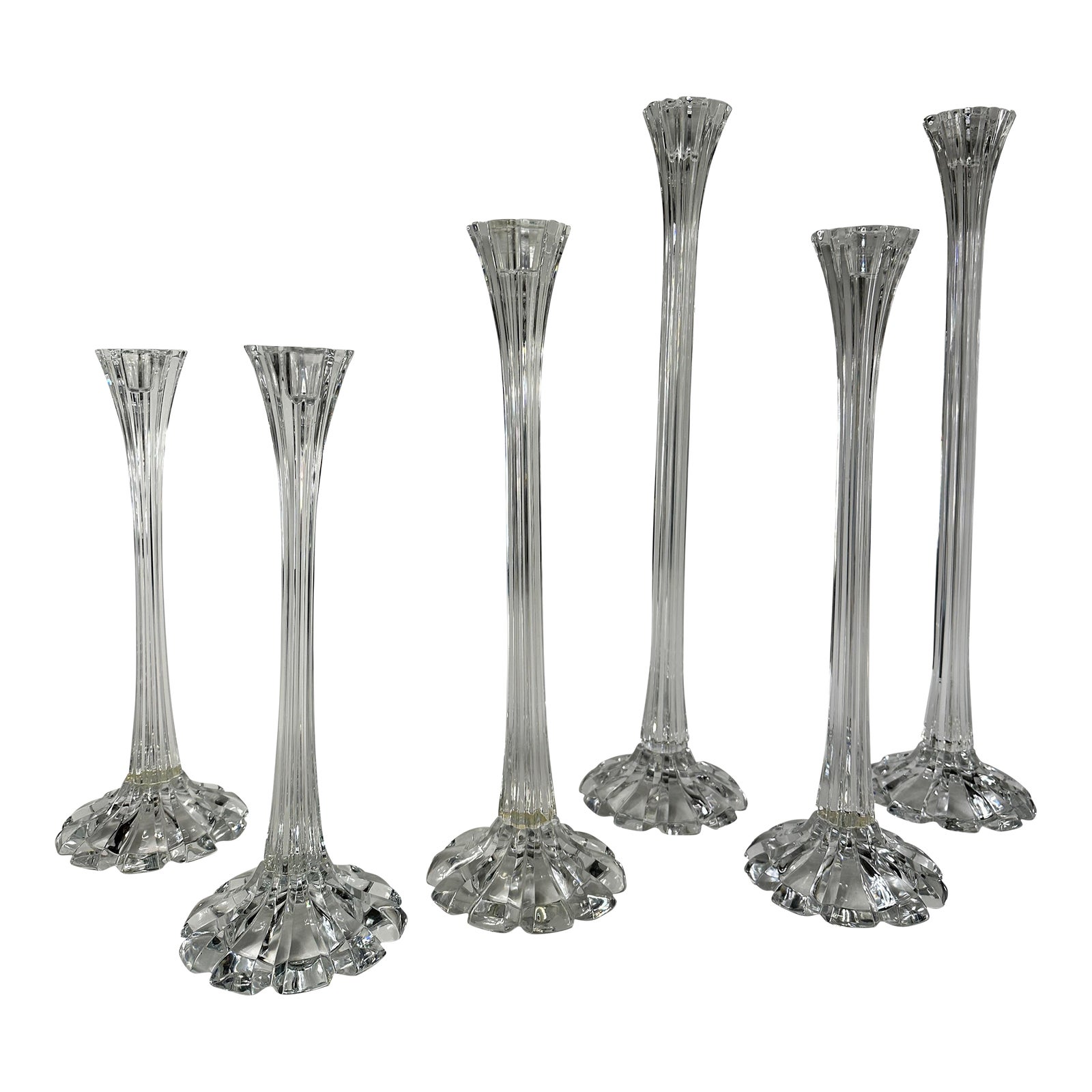 Late 20th Century Crystal Candlesticks Set of 6 Chairish