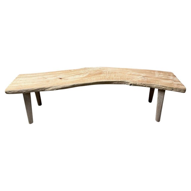 Andrianna Shamaris Curved St. Barts Teak Wood Bench For Sale - Image 15 of 18