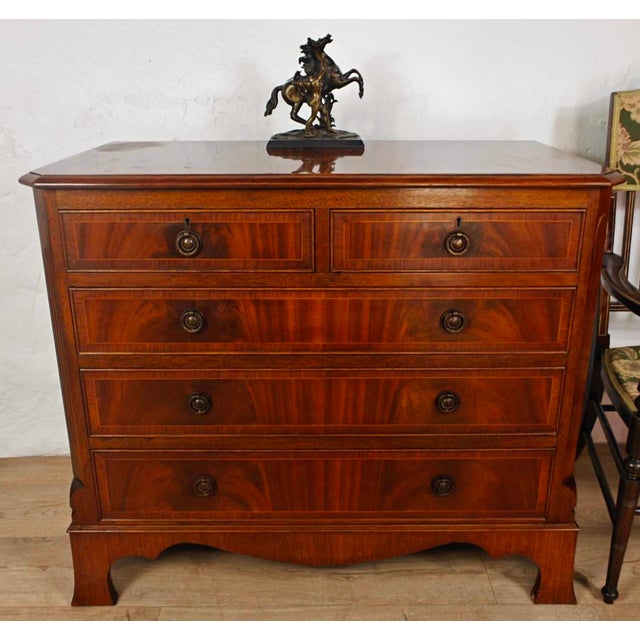 Chest of Drawers in Mahogany Drop Handles, 1980 For Sale - Image 14 of 14