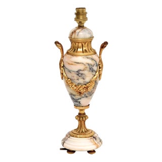 Antique French Marble and Gilt Bronze Table Lamp, 1890s For Sale