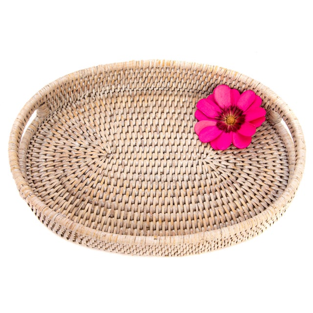 Artifacts Rattan Oval Tray 10"x8"x1.5" For Sale - Image 4 of 5