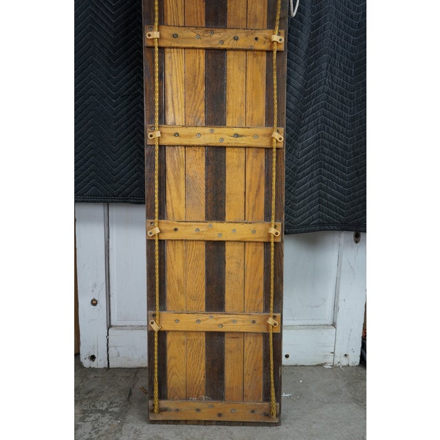 VTG Adirondack Bentwood Oak Toboggan Snow Sled Sleigh Vinyl Seat Cabin Decor 72" For Sale - Image 11 of 18